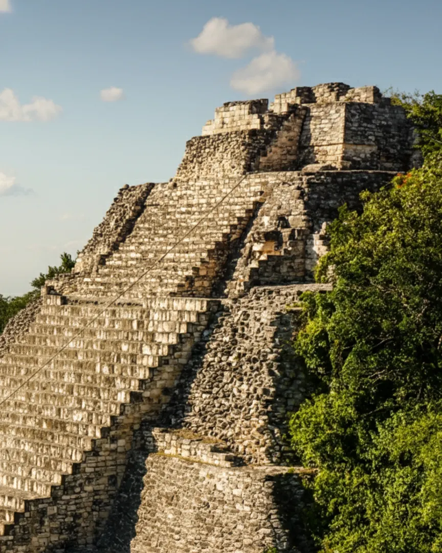 Pirámide maya entre la selva de Yucatán